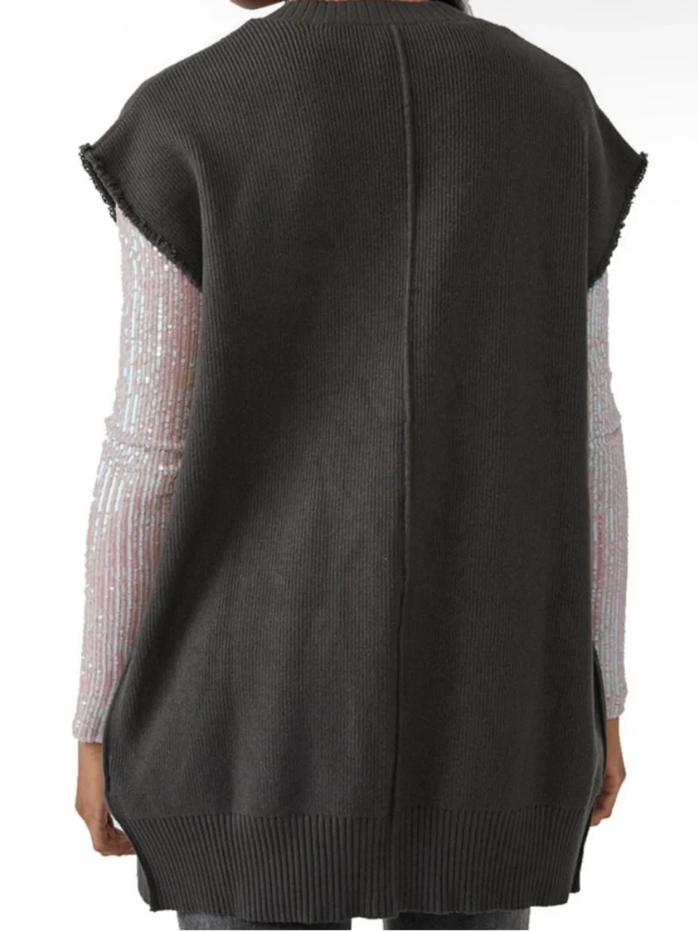 Free People Oakleigh Vest Dark Grey